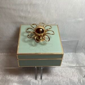 Kate Spade Gold Edge Mint Keaton Street Jewelry Box 3.25" by Lenox